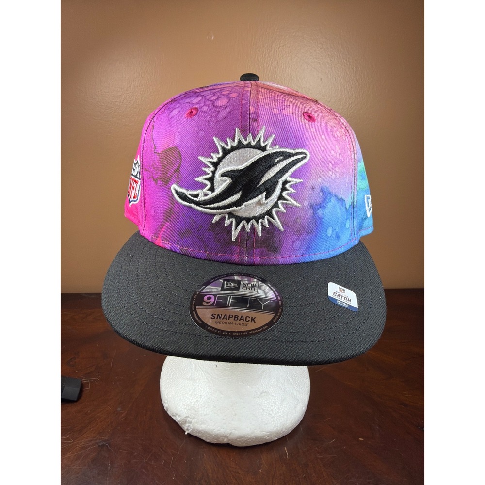 New Era Miami Dolphins Crucial Catch 9FIFTY Snapback Hat Tie Dye NFL Cap M/L